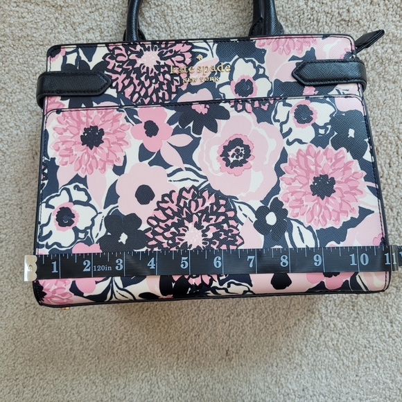 *NWOT* Kate Spade Pink and Black Staci Dahlia Floral Satchel - Picture 11 of 15